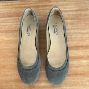 Talbots Women’s‎ Suede Green Gray Round Toe Ballet Slip On Shoes Size 7